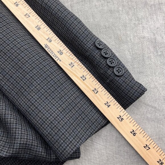 Stafford Blazer Men 44R Gray Black Houndstooth Executive Classic‎ Career Wool - Picture 5 of 14